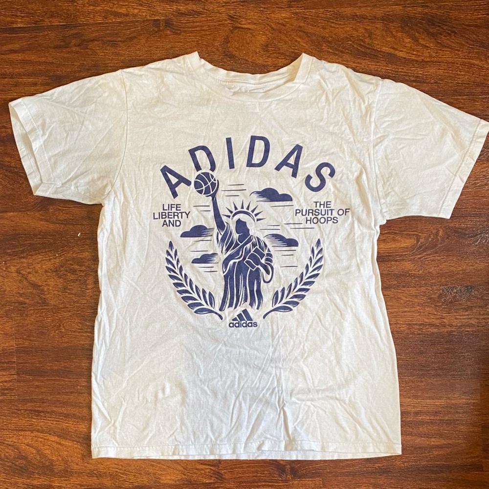 Adidas Statue of Liberty White "The Go-To Tee" T-Shirt!